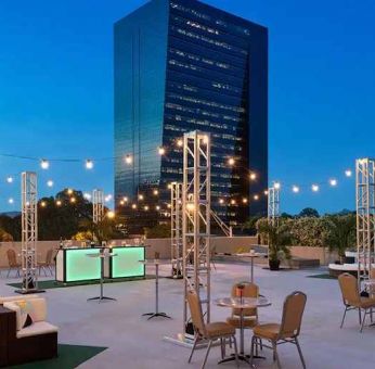 Gorgeous outdoor patio to enjoy the cityscape at Hilton Atlanta.