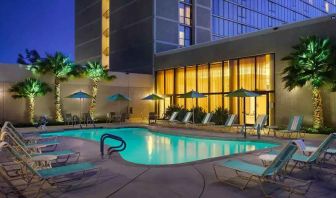 Beautiful and relaxing outdoor pool at the Hilton Sacramento-Arden West.