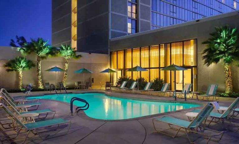 Beautiful and relaxing outdoor pool at the Hilton Sacramento-Arden West.