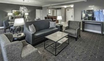 Comfortable living room in a king suite at the DoubleTree by Hilton Modesto.