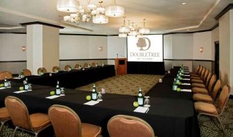 Large meeting room with big screen at the DoubleTree by Hilton Modesto.