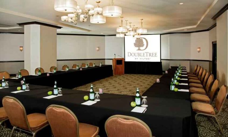 Large meeting room with big screen at the DoubleTree by Hilton Modesto.