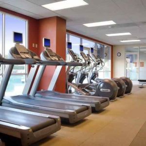 Fitness center with treadmills at the DoubleTree by Hilton Modesto.