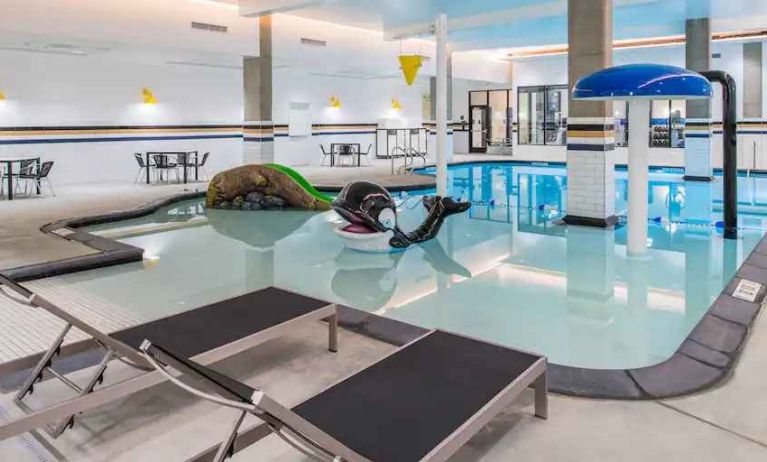 Indoor pool area at the Hampton Inn & Suites by Hilton Portland-Pearl District.