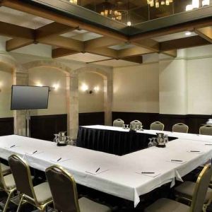 Elegant meeting room at the Hilton Bellevue.