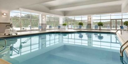 Relaxing indoor pool at the Hilton Baltimore BWI Airport.