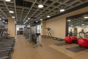 Fitness center with treadmills at the Hilton Baltimore BWI Airport.