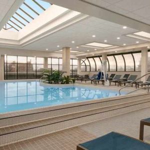 Relaxing indoor pool at the DoubleTree by Hilton Canton Downtown.