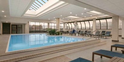 Relaxing indoor pool at the DoubleTree by Hilton Canton Downtown.