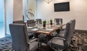 Small meeting room with TV screen at the Embassy Suites by Hilton San Francisco Airport.