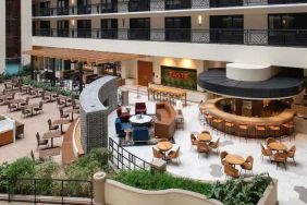 Spacious and comfortable hotel area perfect as workspace at the Embassy Suites by Hilton San Francisco Airport.