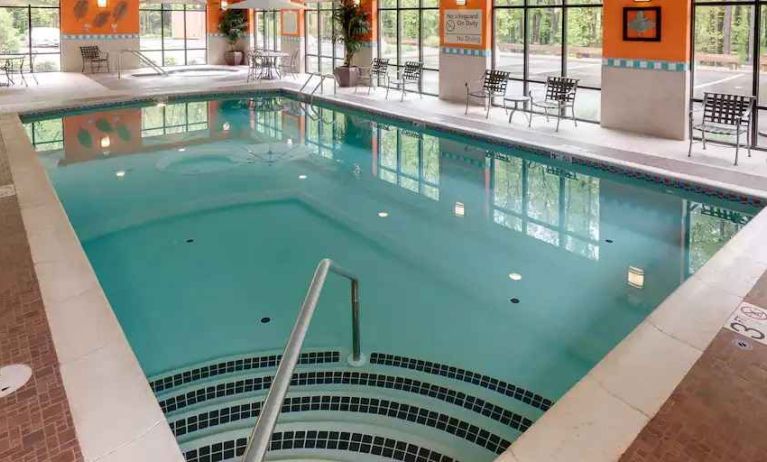 Relaxing indoor swimming pool at the Hampton Inn Springfield South Enfield.