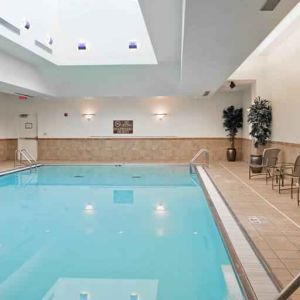 Relaxing indoor pool at the Hilton Omaha.