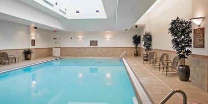 Relaxing indoor pool at the Hilton Omaha.