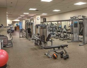 Fully equipped fitness center at the Hilton Omaha.