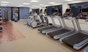 Fully equipped fitness center at the Hilton Nashville Airport.