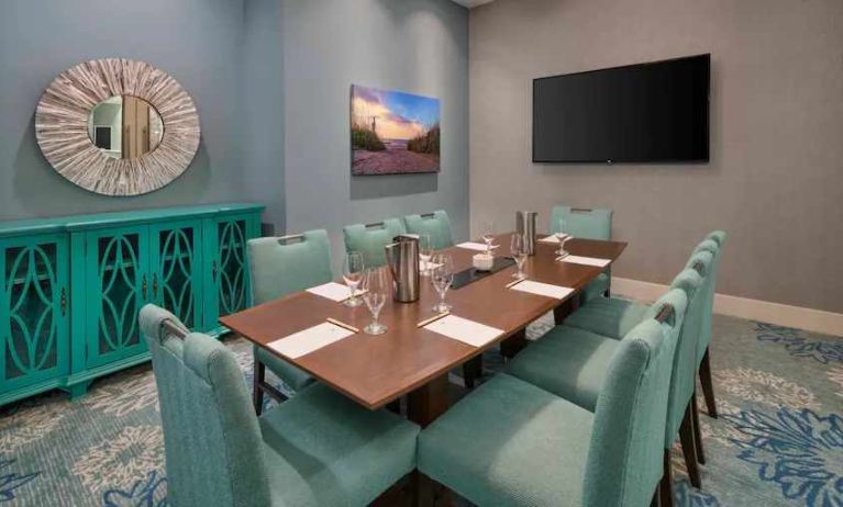 Elegant meeting room with small table at the DoubleTree by Hilton Myrtle Beach.