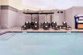 Relaxing indoor pool at the Hampton Inn & Suites by Hilton-Irvine/Orange County Airport.