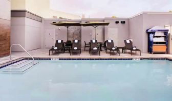 Relaxing indoor pool at the Hampton Inn & Suites by Hilton-Irvine/Orange County Airport.