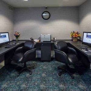 dedicated work area and business center at Hampton Inn San Francisco Airport.