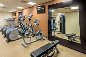 Fitness center with treadmills and mirror at the Hilton Garden Inn Minneapolis Airport Mall of America.