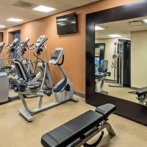 Fitness center with treadmills and mirror at the Hilton Garden Inn Minneapolis Airport Mall of America.