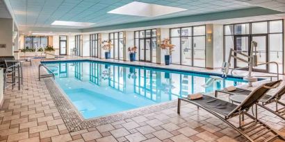 Relaxing indoor pool at the Hilton Salt Lake City Center.