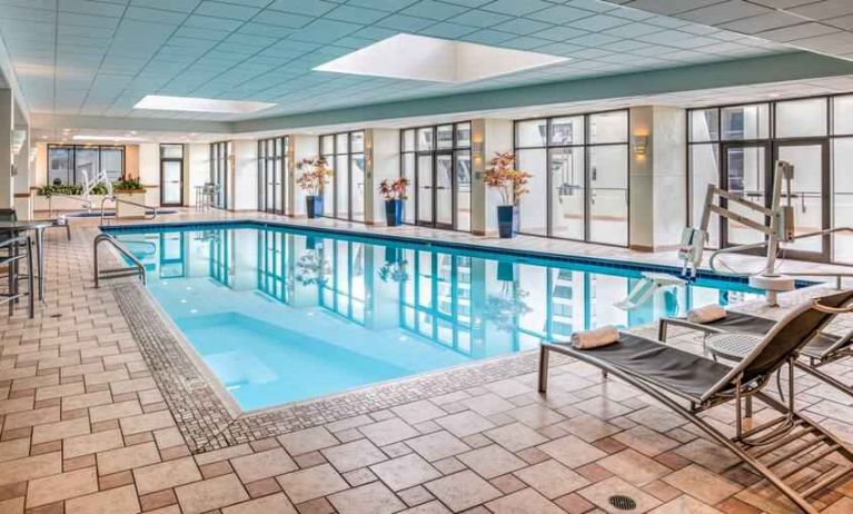 Relaxing indoor pool at the Hilton Salt Lake City Center.