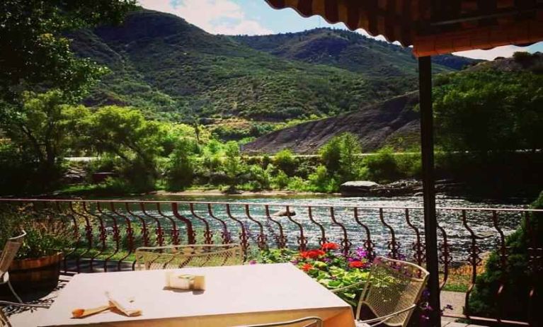 Beautiful outdoor workspace in nature at the DoubleTree by Hilton Durango.