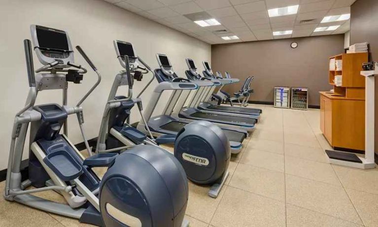 fully equipped fitness center at Hilton Houston Post Oak by the Galleria.