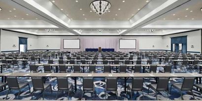 professional conference room ideal for any business meeting or conference at Embassy Suites by Hilton Myrtle Beach Oceanfront Resort.