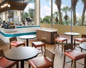 restaurant area perfect as a workspace at Hilton Myrtle Beach Resort.