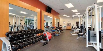 well-equipped fitness center at Washington Hilton.