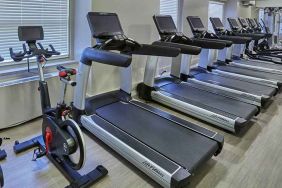 well-equipped fitness center at Hilton Milwaukee City Center.