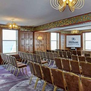 Professional conference room at Hilton Milwaukee City Center.