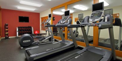 well-equipped fitness center fully-equipped business center with computer, internet, and printer at Embassy Suites by Hilton San Rafael Marin County.