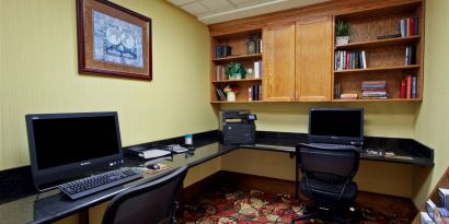 fully-equipped business center with computer, internet, and printer fully-equipped business center with computer, internet, and printer at Embassy Suites by Hilton San Rafael Marin County.