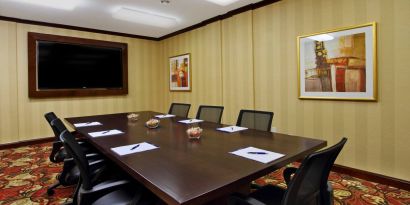 professional meeting room for all business needs fully-equipped business center with computer, internet, and printer at Embassy Suites by Hilton San Rafael Marin County.