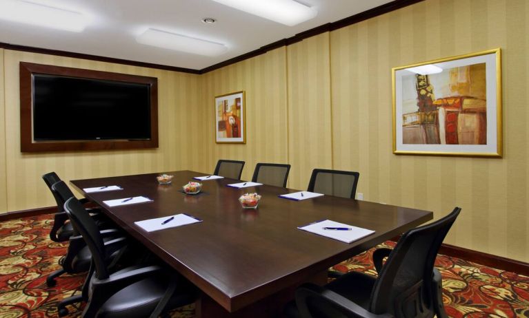 professional meeting room for all business needs fully-equipped business center with computer, internet, and printer at Embassy Suites by Hilton San Rafael Marin County.