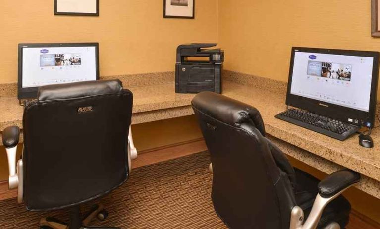 dedicated business center with printer, computers, and internet at Hampton Inn & Suites Pueblo-Southgate.