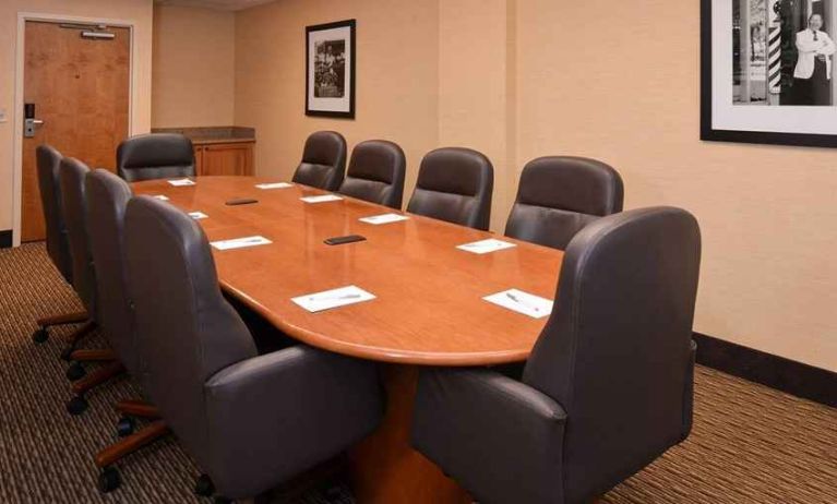 Comfortable and professional meeting room for board meetings at Hampton Inn & Suites Pueblo-Southgate.