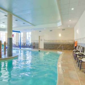 Relaxing indoor pool at the Hilton Garden Inn Fort Worth Medical Center.