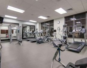 Fully equipped fitness center at the Hilton Garden Inn Fort Worth Medical Center.