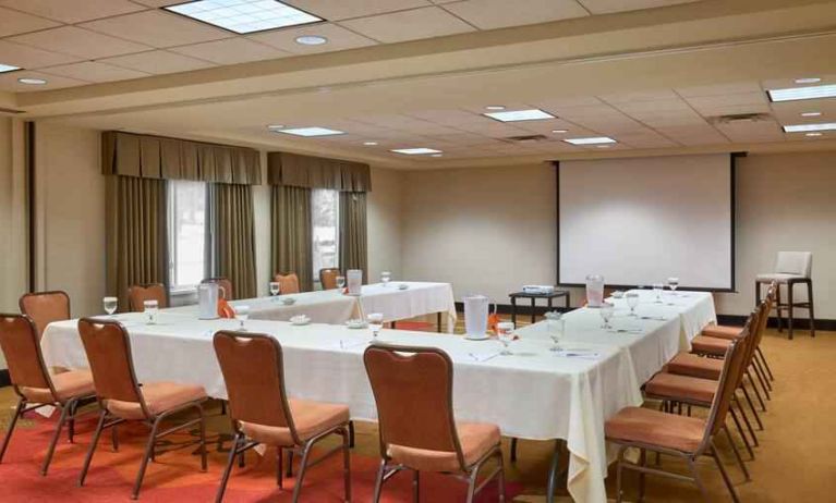 Meeting room with u shape seating at the Hilton Garden Inn Hershey.