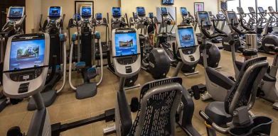 well-equipped fitness center at Hilton Anatole.