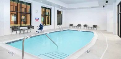 Relaxing indoor pool at the Hilton Garden Inn Memphis Downtown.