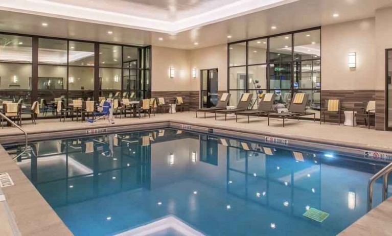 Relaxing indoor swimming pool at the DoubleTree by Hilton Lafayette East.