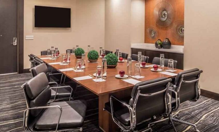 Small meeting room with conference table at the DoubleTree by Hilton Lafayette East.