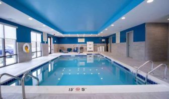 Relaxing indoor swimming pool at the Hampton Inn & Suites North Attleboro.