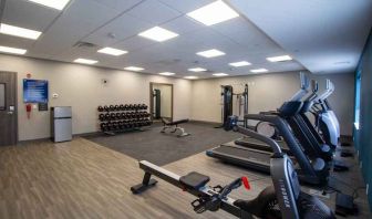 Fitness center at the Hampton Inn & Suites North Attleboro.